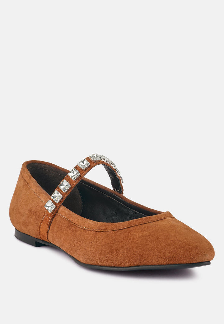Assisi Fine Suede Maryjane Ballet Flats-4