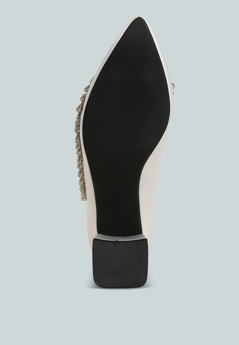 Abatina Satin Diamante Embellished Pumps-4