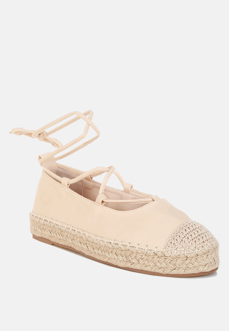 Alaya Woven Toe Lace-Up Espadrilles-1