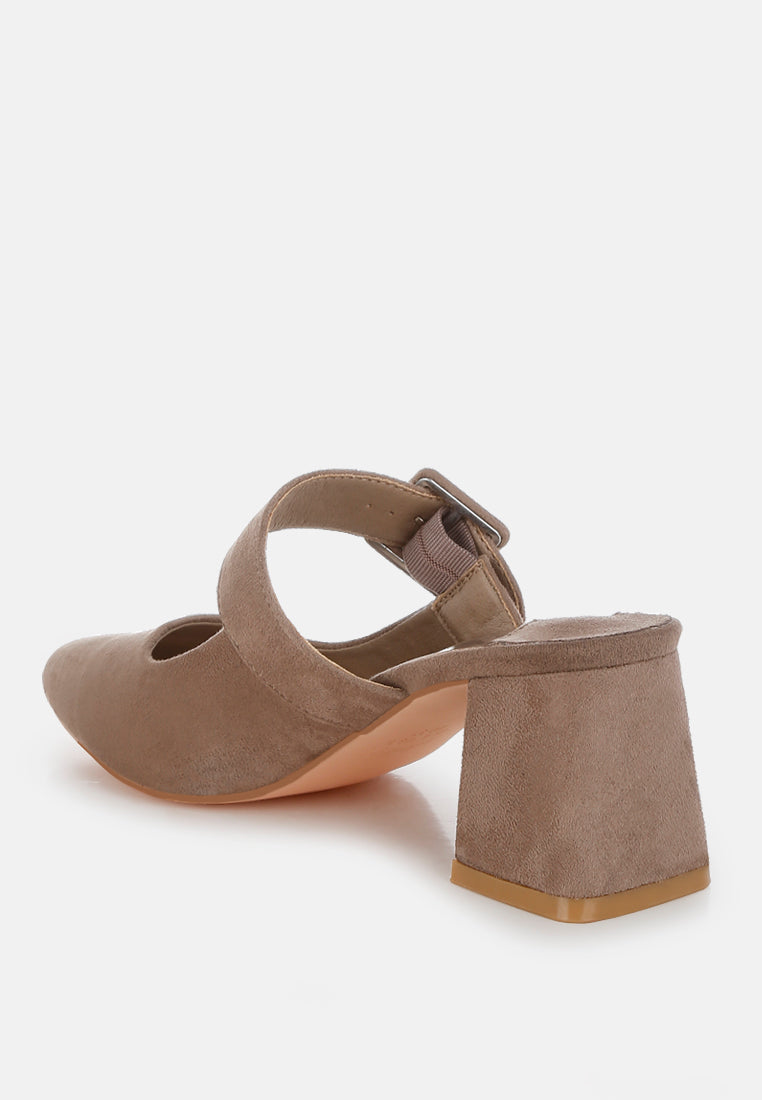 Amapola Buckle Strap Detail Microfiber Mules-2