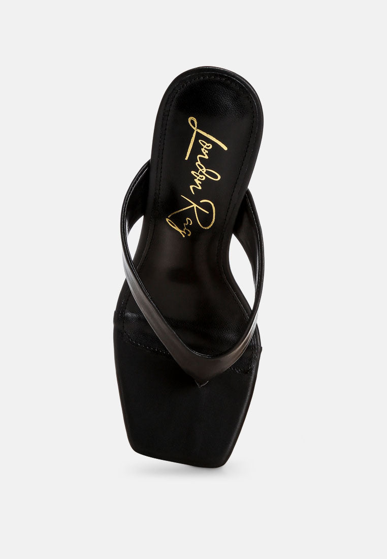 Amilta Square Toe Thong Heels-4