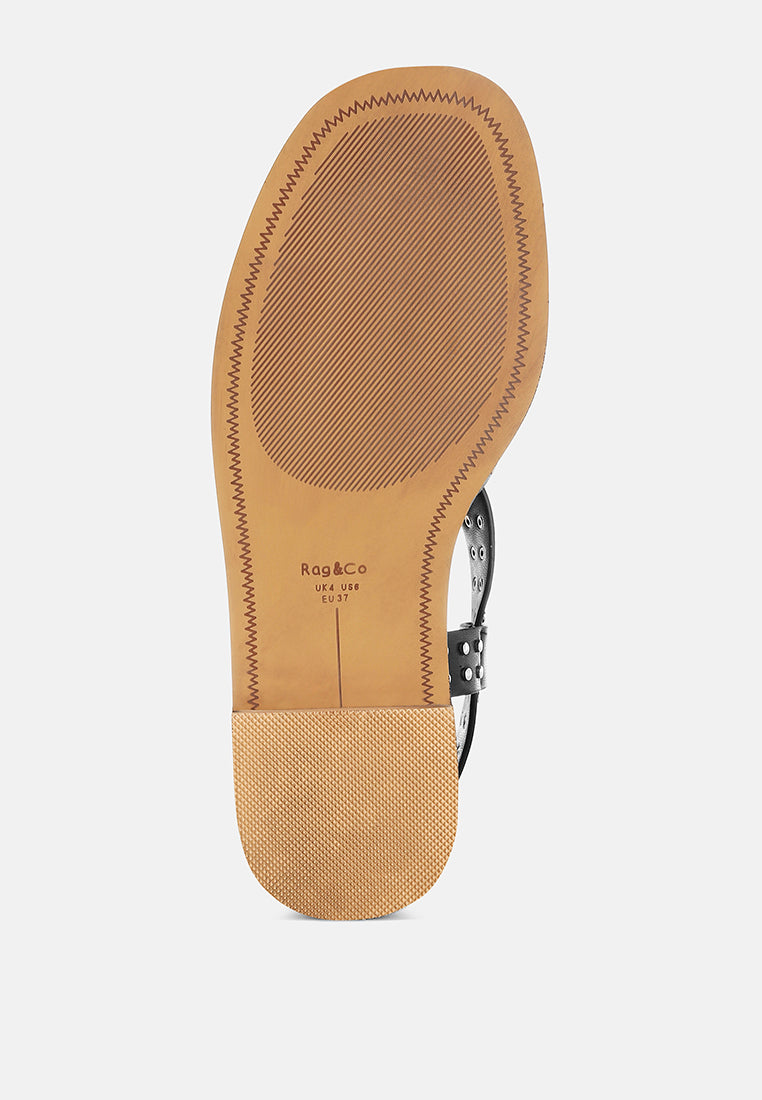 Anemone Studded Flat Gladiator Sandals-1