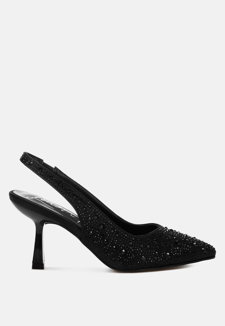 Ararki Luxurious Satin Pearl Slingback Sandals-7