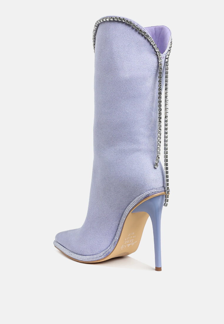 Ashipa Diamante Chain Detail Calf Boots-2