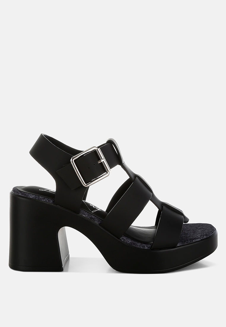 Avalon Chunky Pin Buckle Platform Heels-0