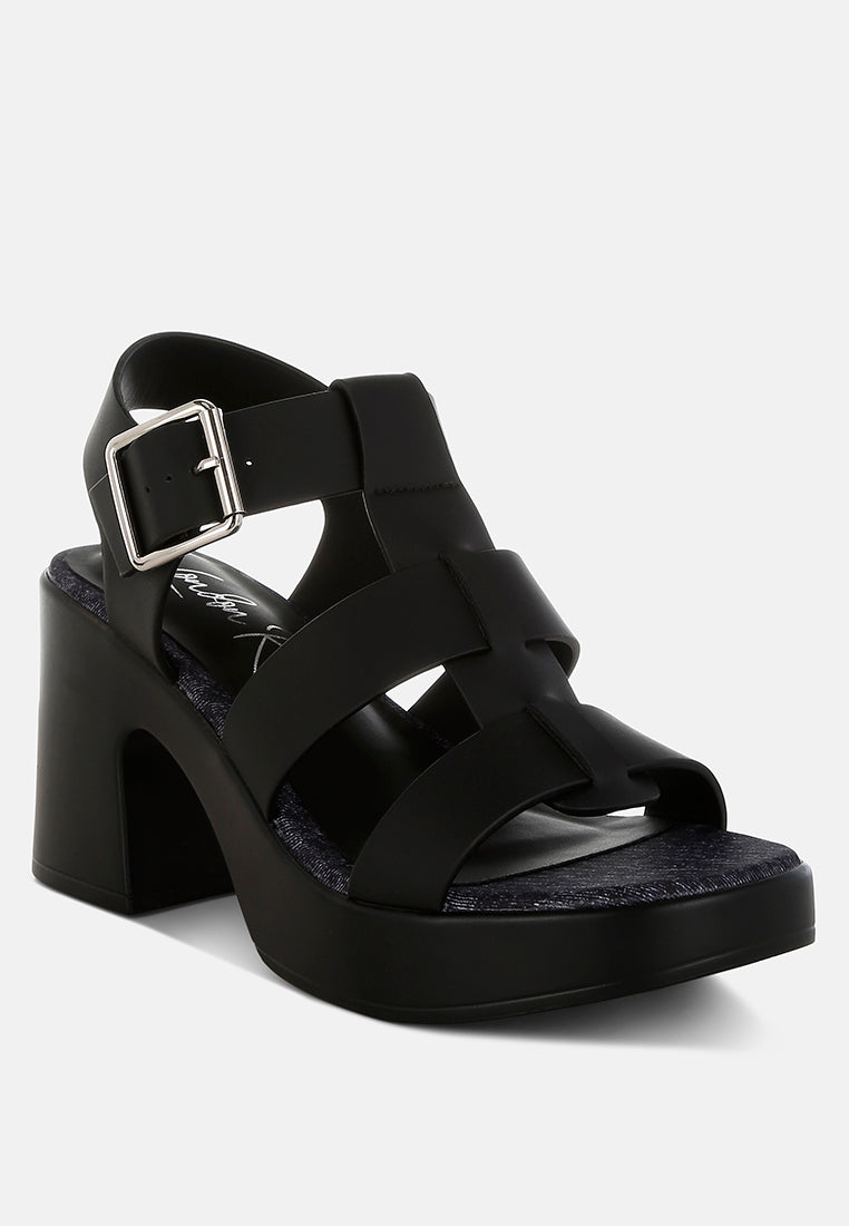 Avalon Chunky Pin Buckle Platform Heels-1