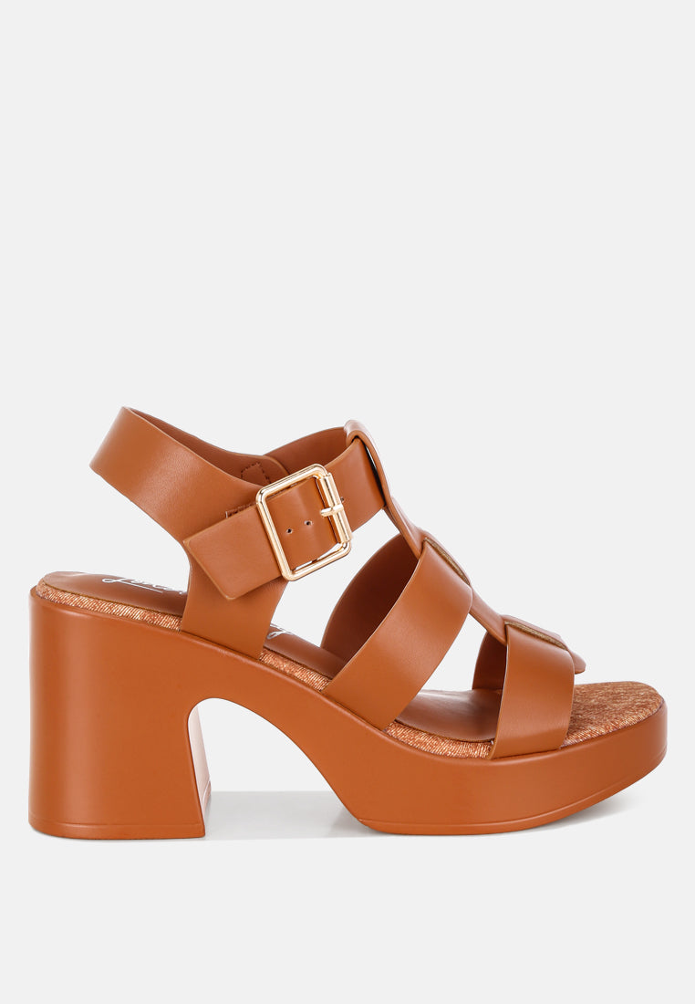 Avalon Chunky Pin Buckle Platform Heels-7