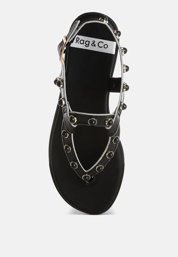 Avens Pearl Rivet Studded Flats-3