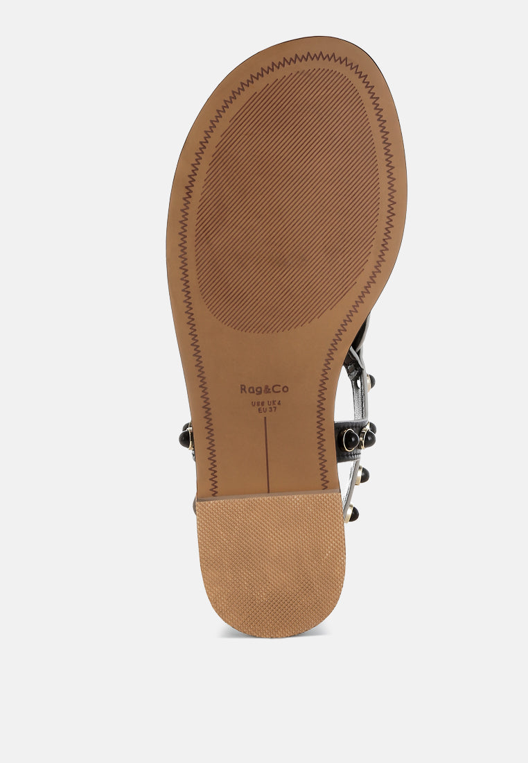 Avens Pearl Rivet Studded Flats-4