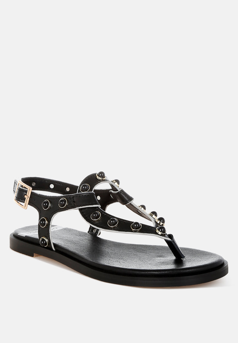 Avens Pearl Rivet Studded Flats-1