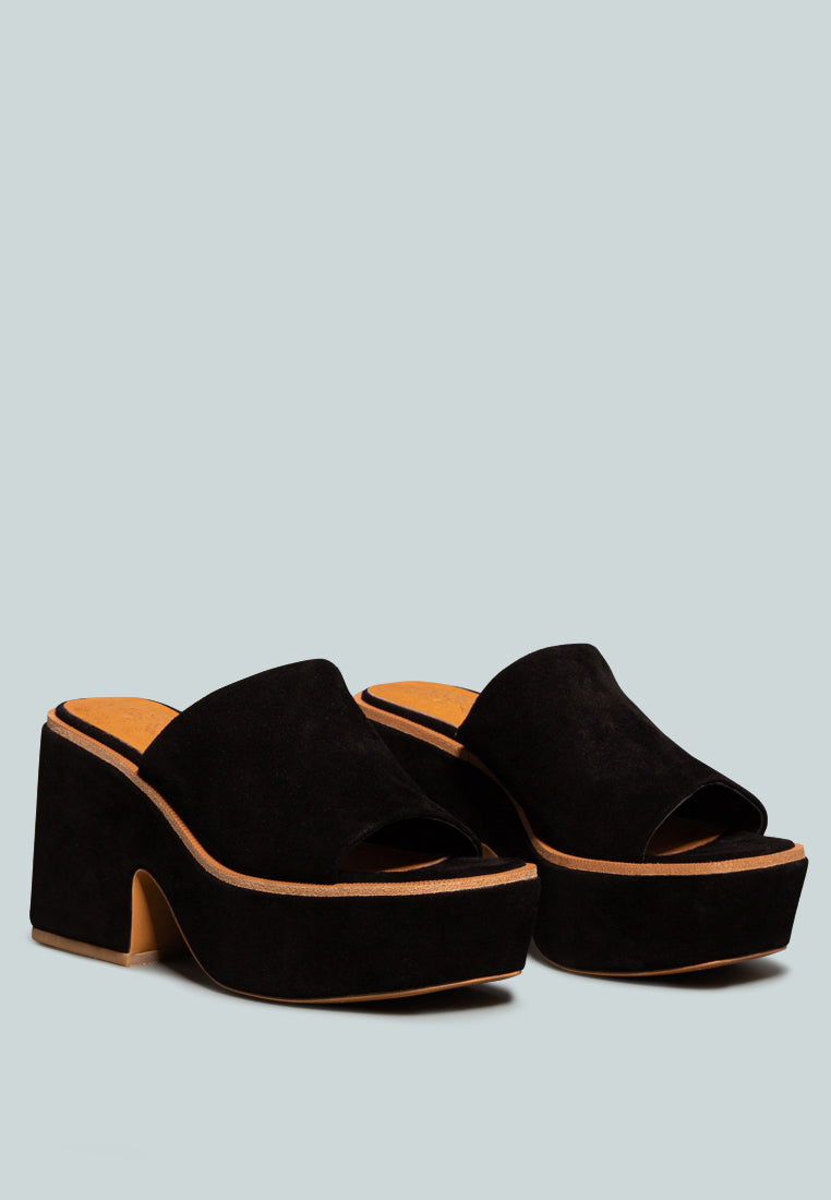 Bardot Fine Suede Handcrafted Platform Slides-2