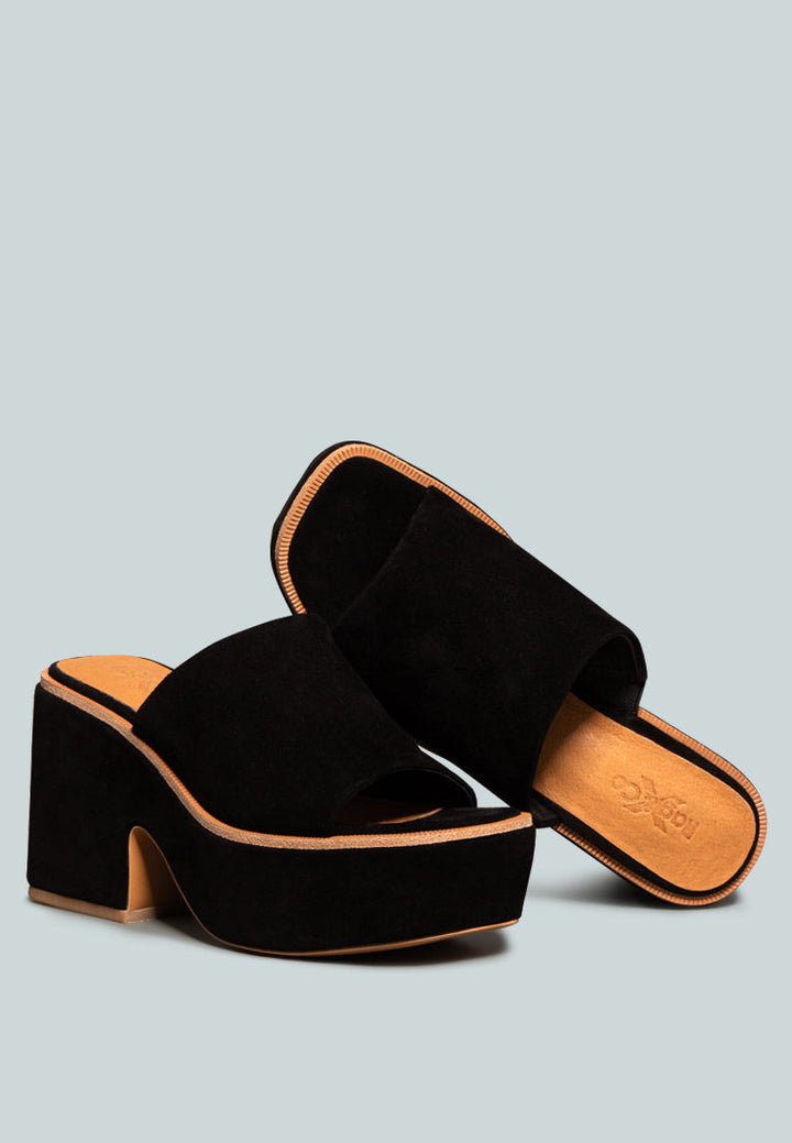Bardot Fine Suede Handcrafted Platform Slides-3