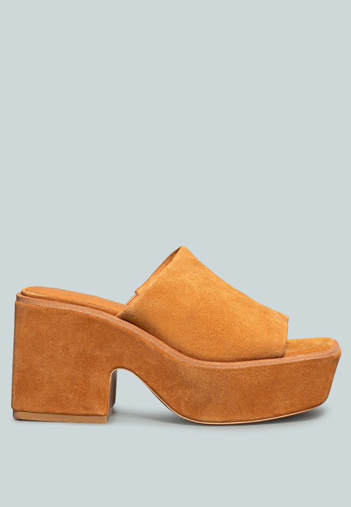 Bardot Fine Suede Handcrafted Platform Slides-5