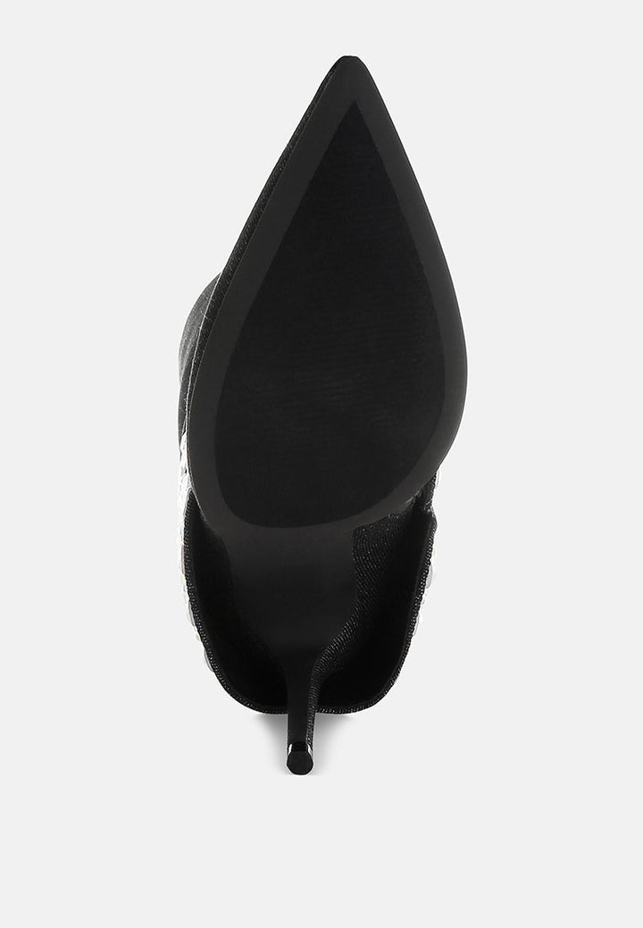 BASSO Party Diamante Studded Stiletto Boots-4