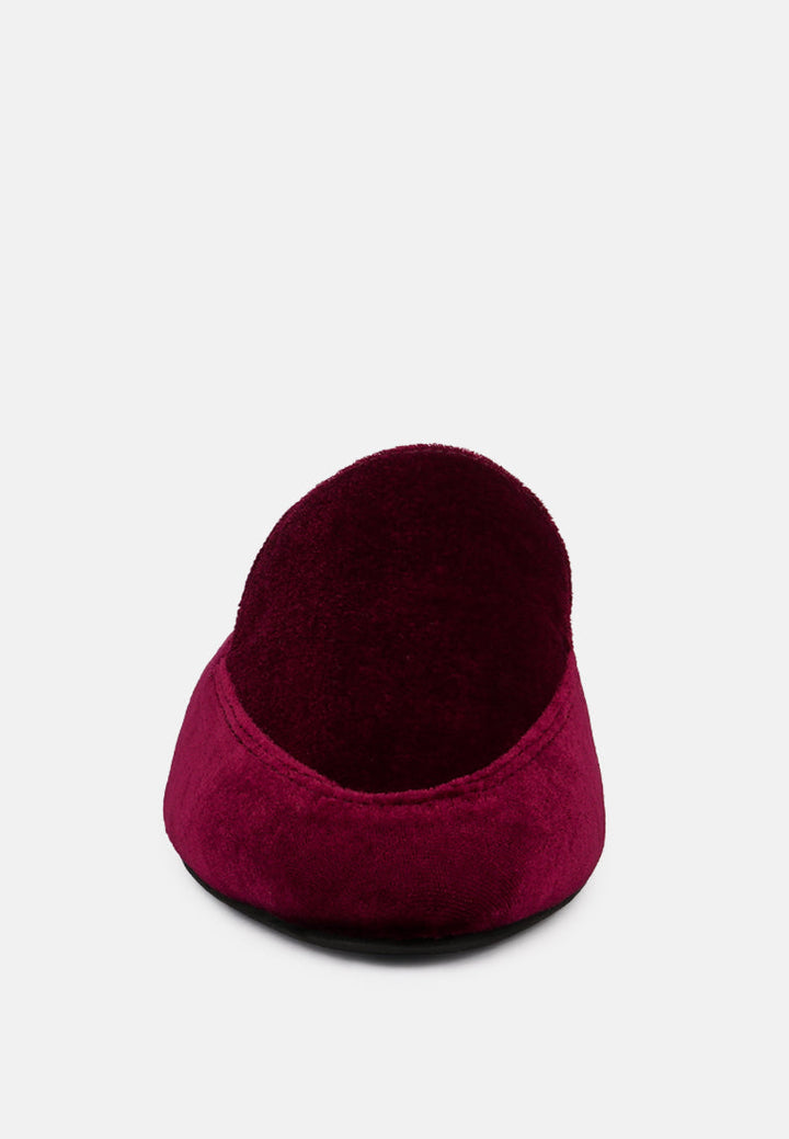 Batiste Velvet Handcrafted Mules-1