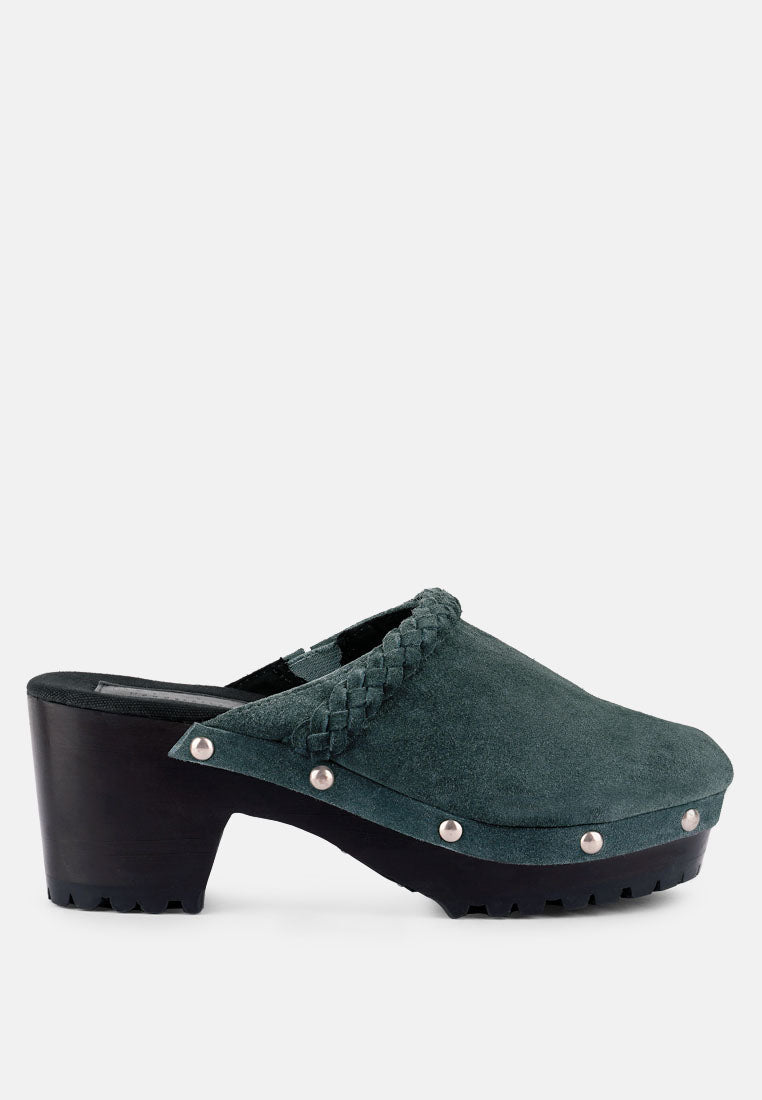 Inca Fine Suede Leather Clogs-5