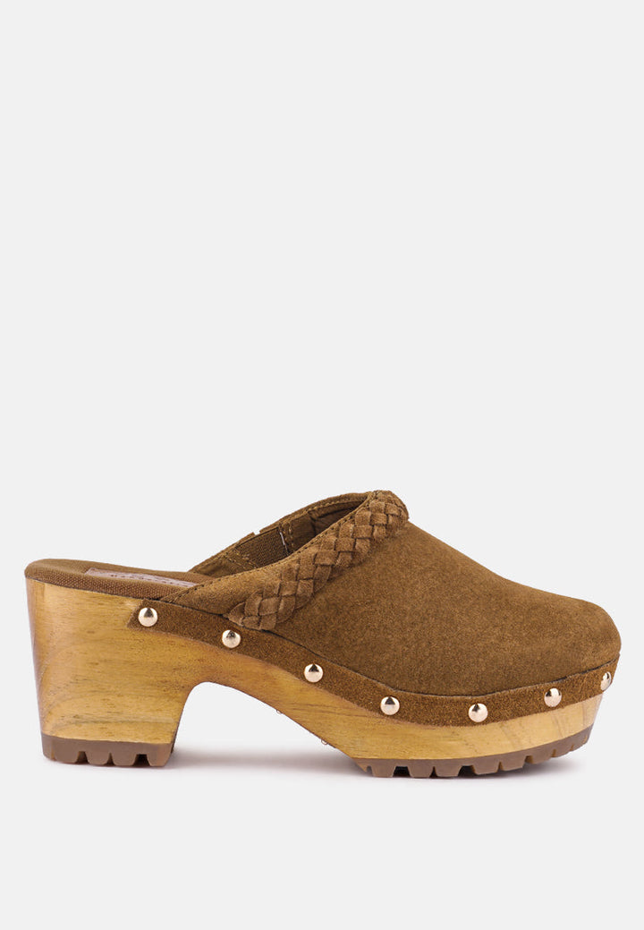 Inca Fine Suede Leather Clogs-0