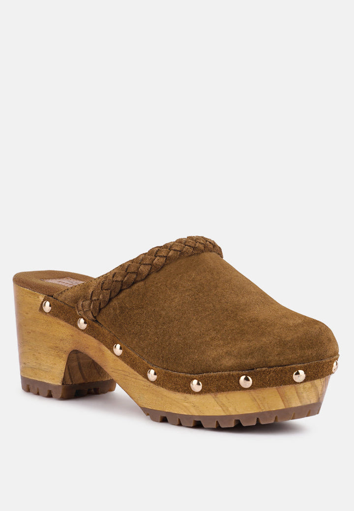 Inca Fine Suede Leather Clogs-1