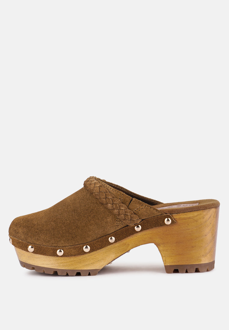 Inca Fine Suede Leather Clogs-2