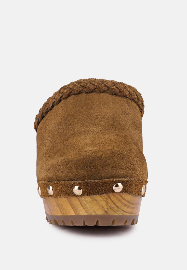 Inca Fine Suede Leather Clogs-3
