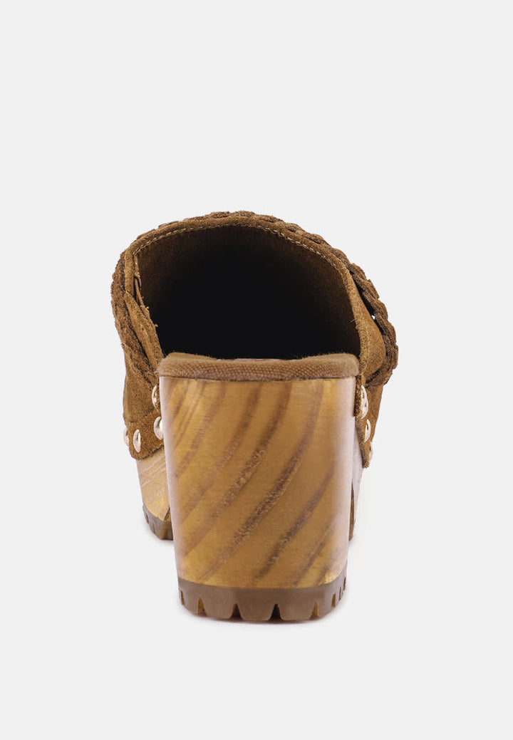 Inca Fine Suede Leather Clogs-4