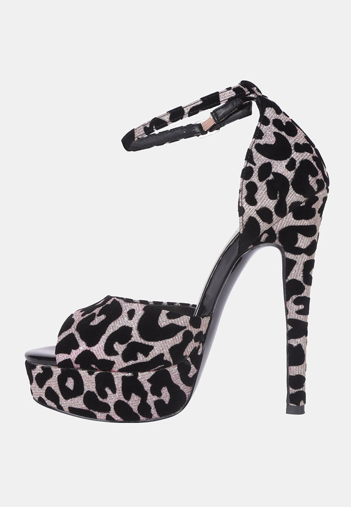 Brigitte Leopard Print Peep Toe Stiletto Sandal-2