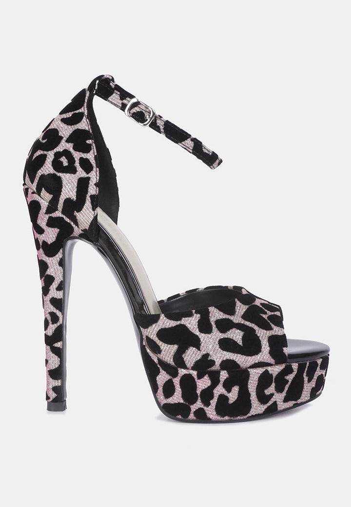 Brigitte Leopard Print Peep Toe Stiletto Sandal-0