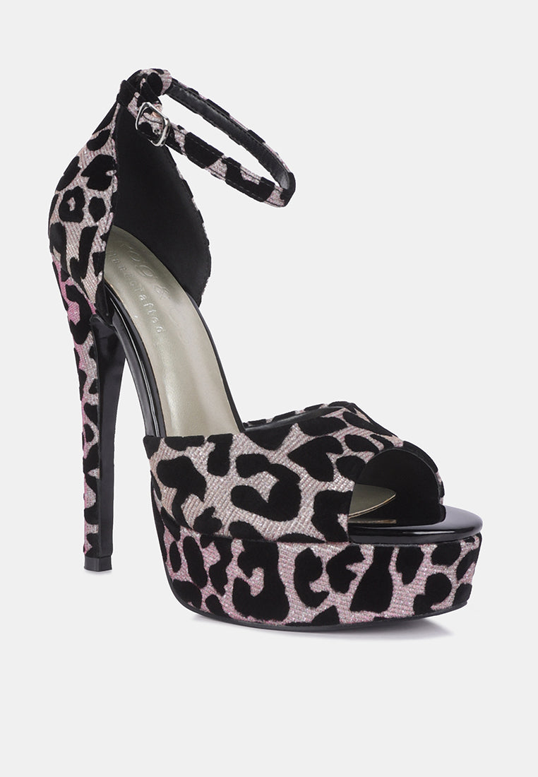 Brigitte Leopard Print Peep Toe Stiletto Sandal-1