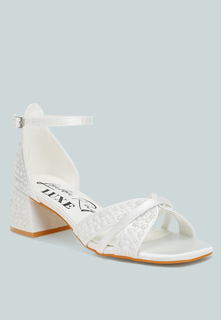 Cinnabon Pearl Embellished Strappy Sandals-1