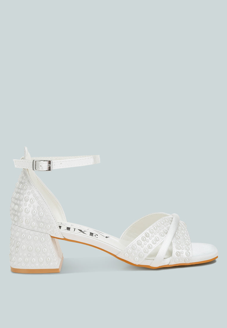 Cinnabon Pearl Embellished Strappy Sandals-0