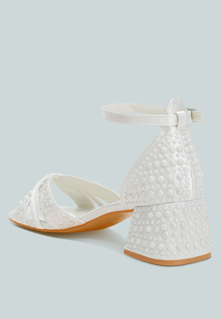 Cinnabon Pearl Embellished Strappy Sandals-2