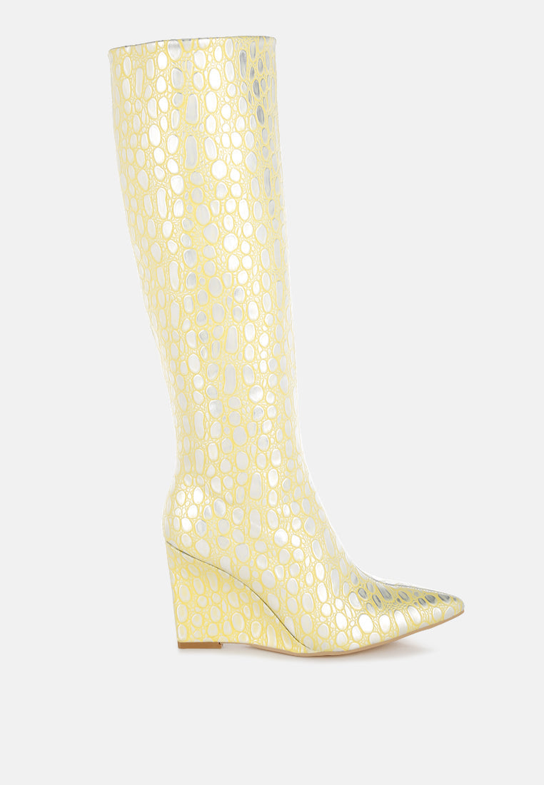 Bar Zone Tear Shaped Faux Leather Boots-0