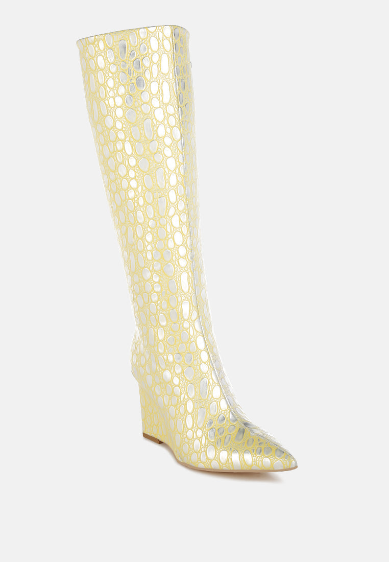 Bar Zone Tear Shaped Faux Leather Boots-1