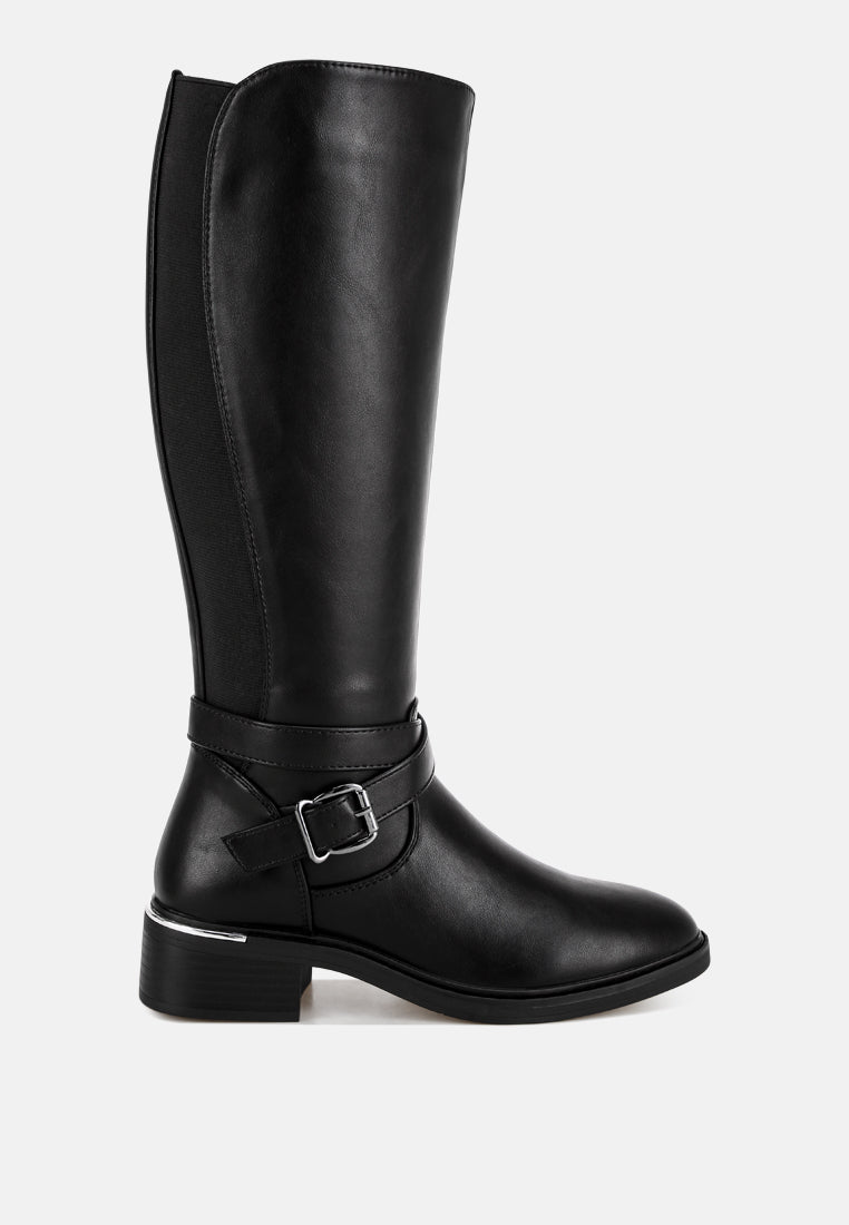 Basheba Buckle Strap Knee-High Boots-0