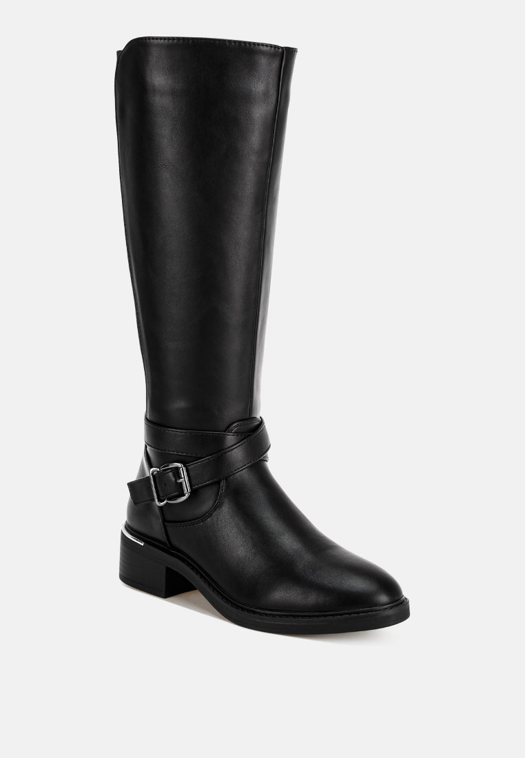 Basheba Buckle Strap Knee-High Boots-2