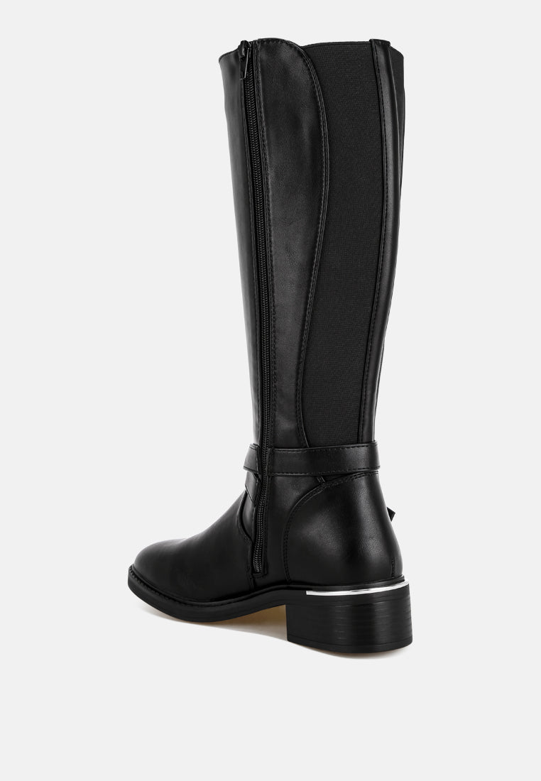 Basheba Buckle Strap Knee-High Boots-3