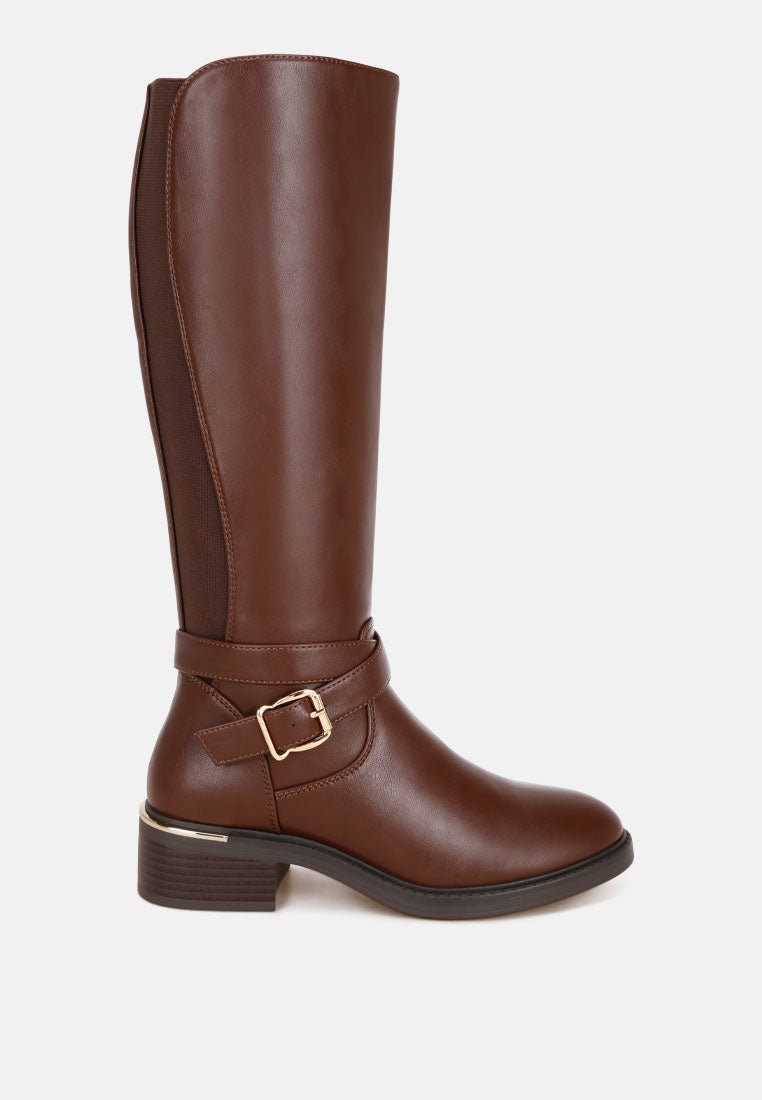 Basheba Buckle Strap Knee-High Boots-5