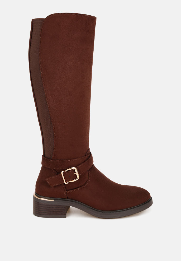 Basheba Buckle Strap Knee-High Boots-7