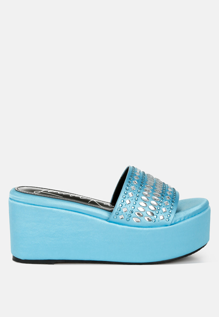 Batanga Diamante & Rhinestone Detail Stylish Flatforms-5