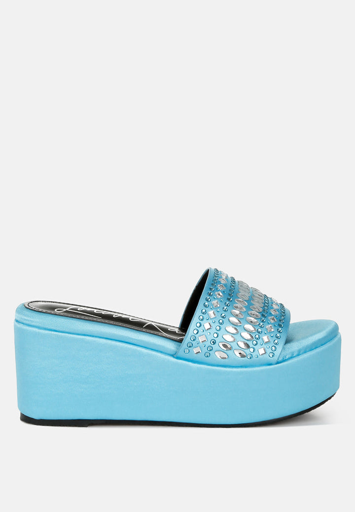 Batanga Diamante &amp; Rhinestone Detail Stylish Flatforms-5