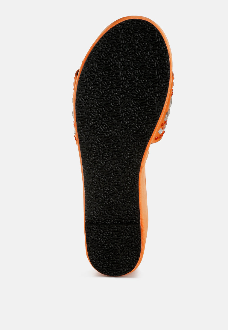 Batanga Diamante & Rhinestone Detail Stylish Flatforms-4