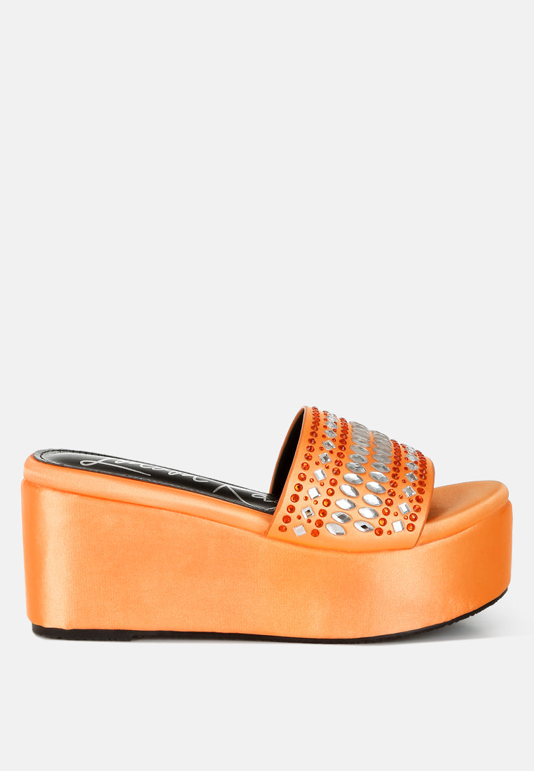 Batanga Diamante & Rhinestone Detail Stylish Flatforms-0