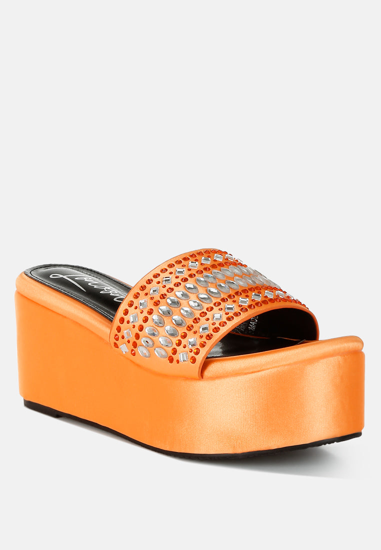 Batanga Diamante & Rhinestone Detail Stylish Flatforms-1