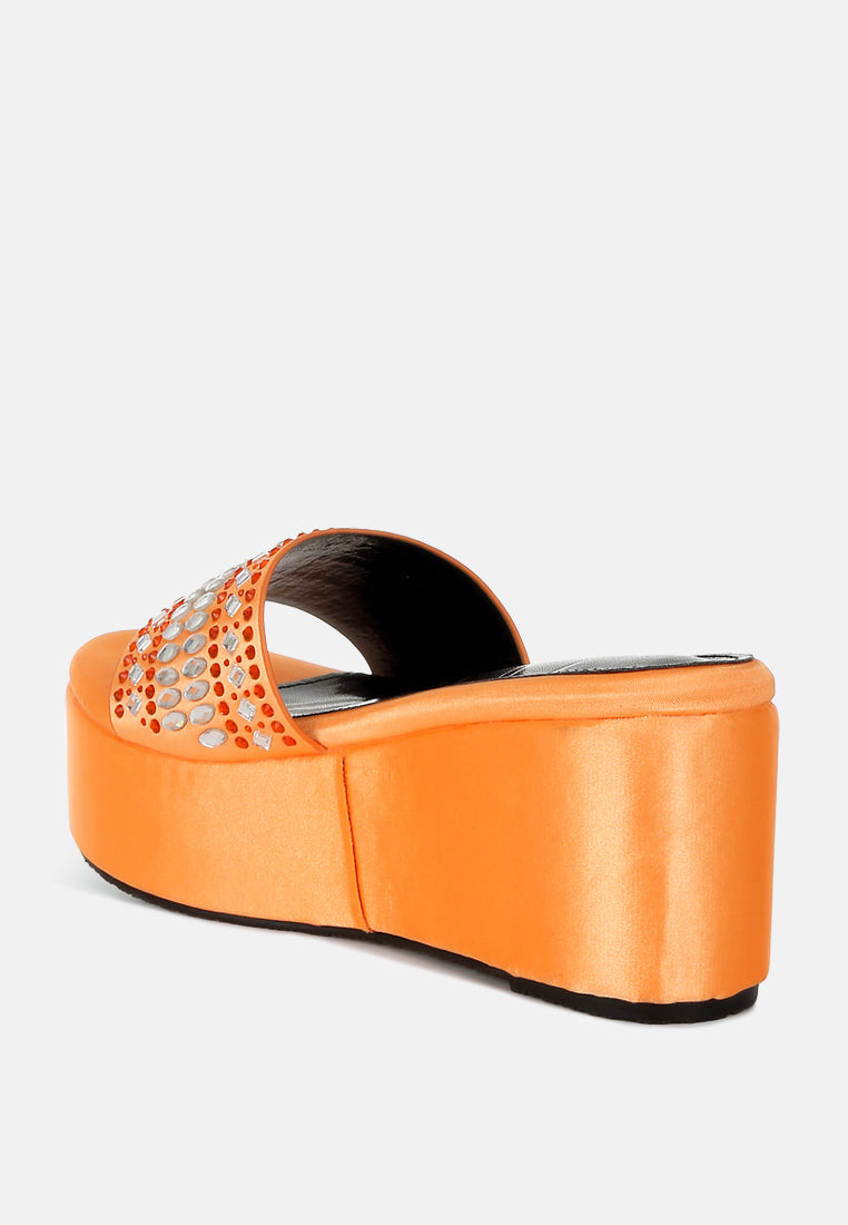 Batanga Diamante &amp; Rhinestone Detail Stylish Flatforms-2