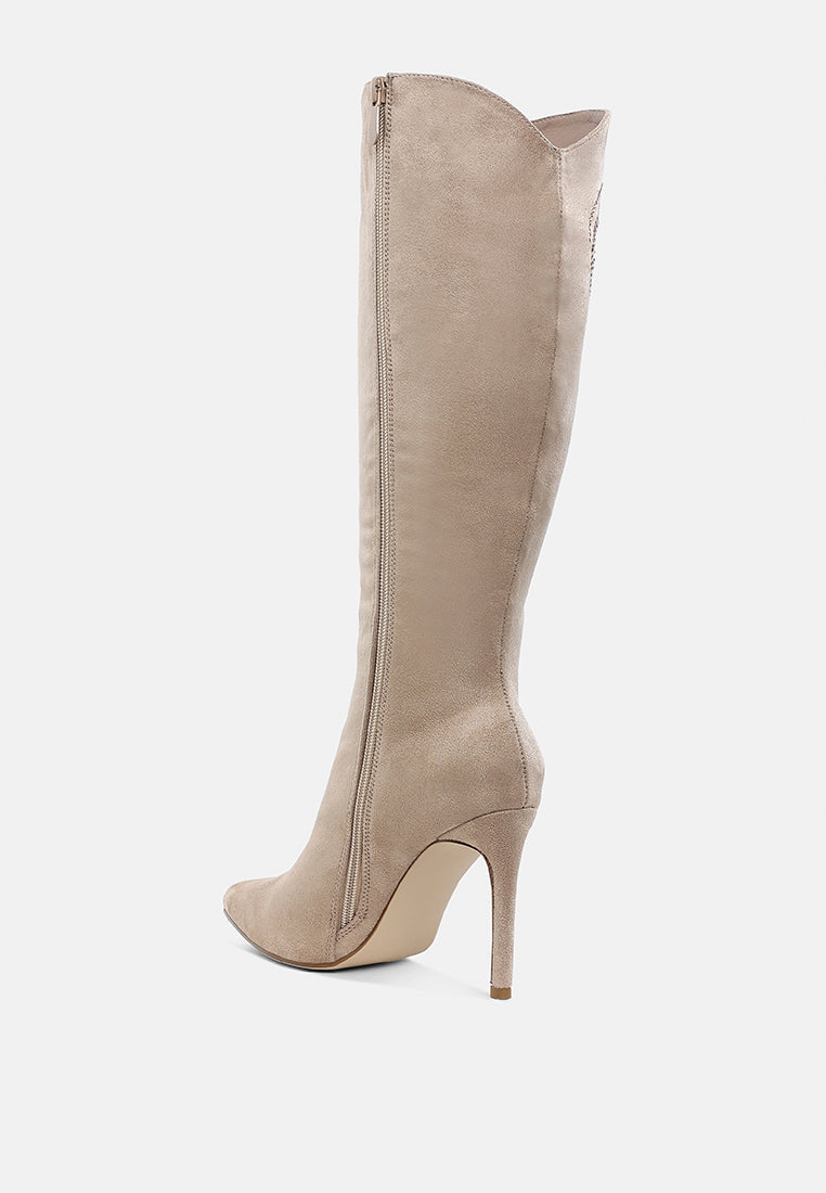 Becks Rhinestone Patterned Calf Boots-2