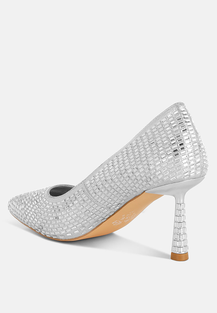 Benjamins Rhinestones Embellished Pumps-2