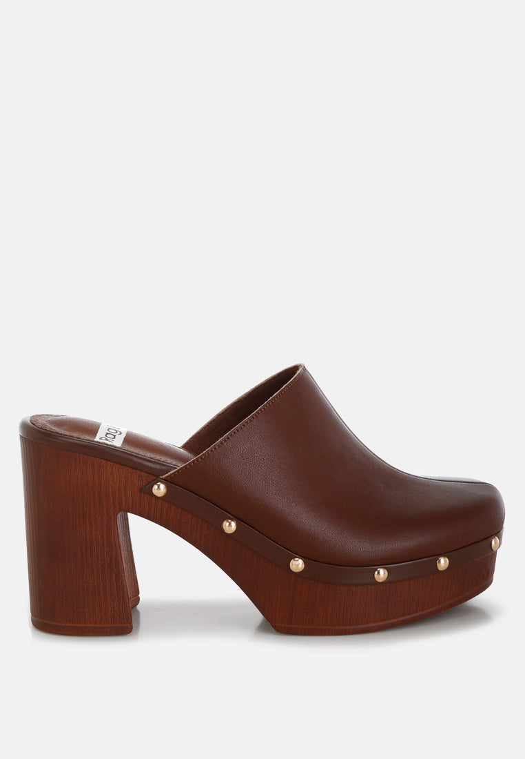 Benji Recycled Leather Clogs-7