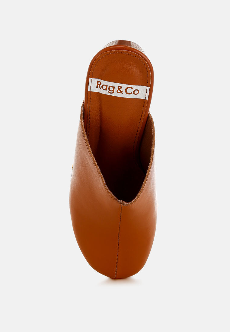 Benji Recycled Leather Clogs-3