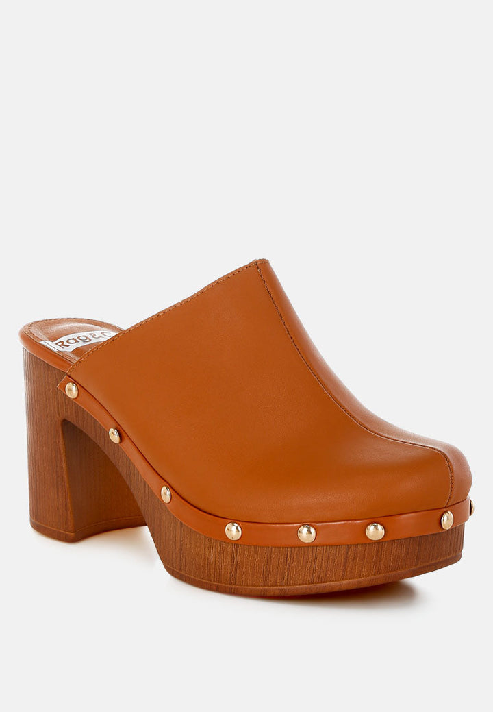Benji Recycled Leather Clogs-1