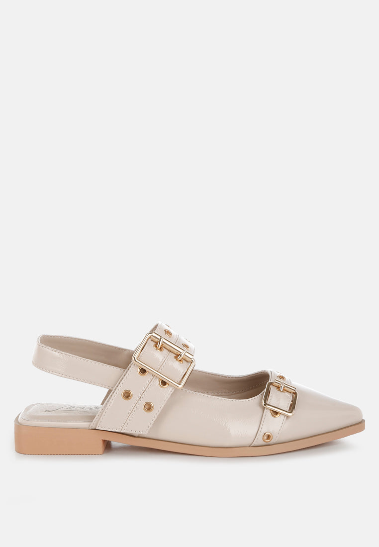 Betula Eyelets & Buckle Detail Flats-5